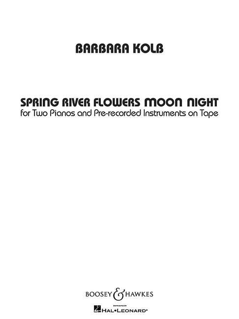 Spring River Flowers Moon Night