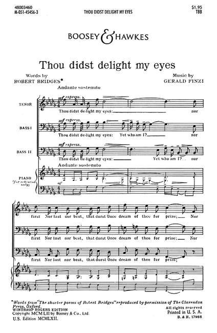 Thou Didst Delight My Eyes op. 32
