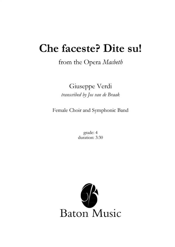 Verdi: Che faceste? Dite su!