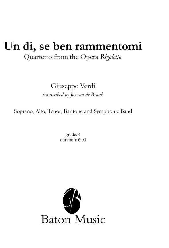 Verdi: Un di, se ben rammentomi