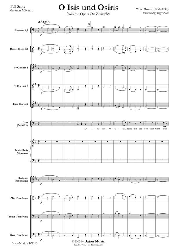 Wolfgang Amadeus Mozart:  O Isis und Osiris