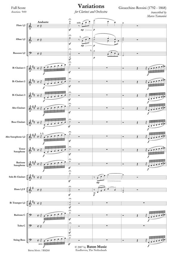 Rossini: Variations for Clarinet