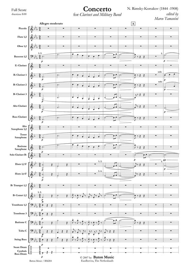 Rimsky-Korsakov: Concerto for Clarinet and Military Band