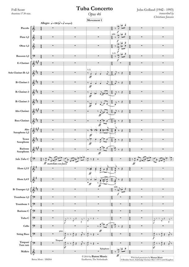 John Golland: Tuba Concerto