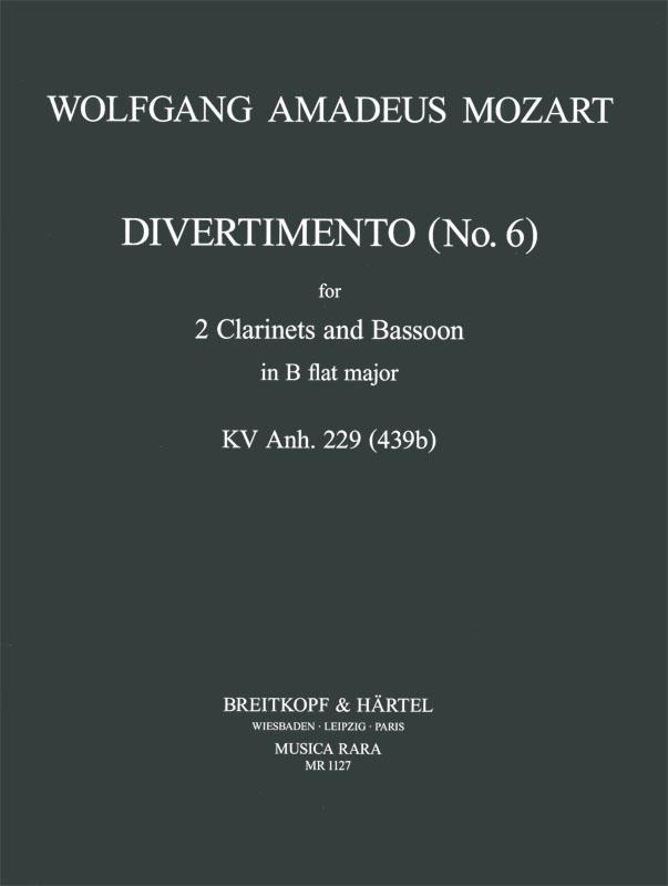 Wolfgang Amadeus Mozart: Divertimento Nr. 6 KV Anh. 229
