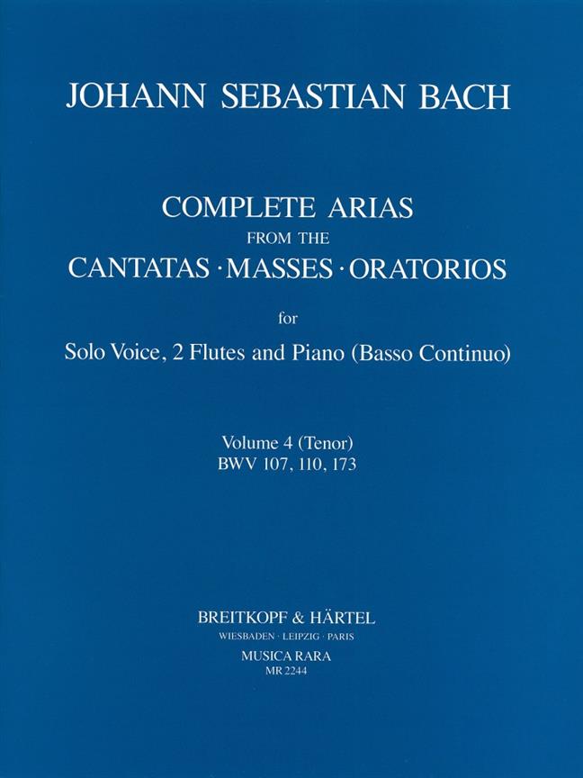 Bach: Compl. Arias (Voc,2 Fl) Vol.4(BWV 173,110,107)