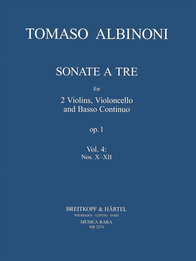 Tomaso Albinoni: Sonate a tre op.1 Heft 4: Nr. X-XII