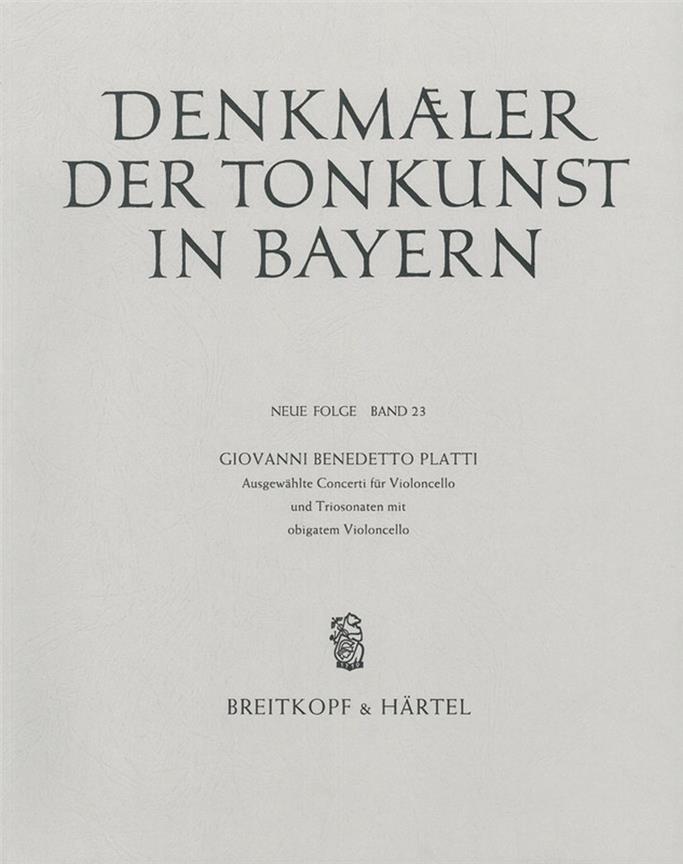 Giovanni Benedetto Platti: Ausgewählte Concerti fuer Violoncello(DTB NF Band 23)