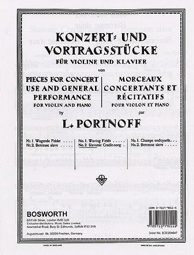 Leo Portnoff: Slavonic Cradle-Song for Violin And Piano