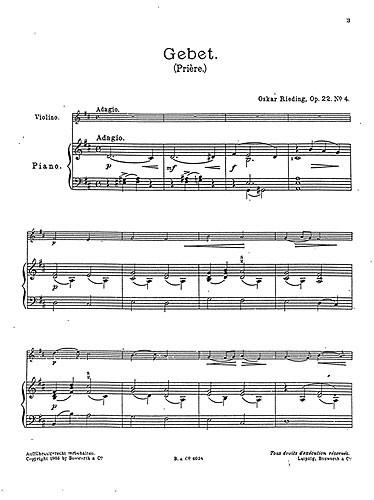 Oscar Rieding: Gebet Op.22 No.4