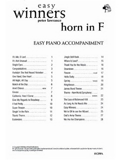 Easy Winners for Horn in F (Piano Accompaniment)