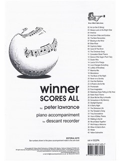 Peter Lawrance: Winner Scores All for Descant Recorder - Piano Accompaniment