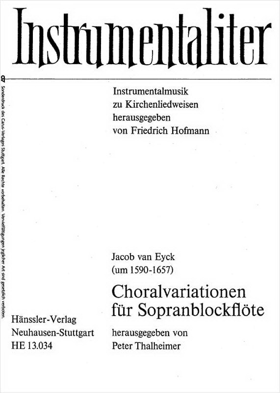 Jacob van Eyck: Choralvariationen