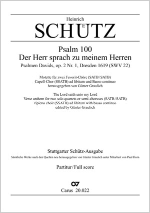Schütz:  Der Herr Sprach zu Meinem Herren SWV 22 (Partituur)