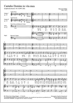 Schütz: Cantabo Domino in vita mea (Partituur)