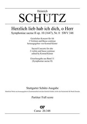 Heinrich Schutz: Herzlich lieb hab ich dich, o Herr (Partituur)
