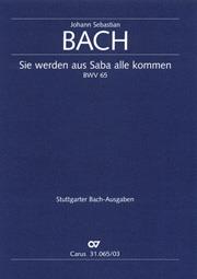 Bach: Kantate BWV 65 Sie Werden aus Saba alle Kommen (Vocal Score)