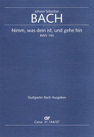 Bach: Kantate BWV 144 Nimm was dein ist und gehe hin (Studiepartituur)