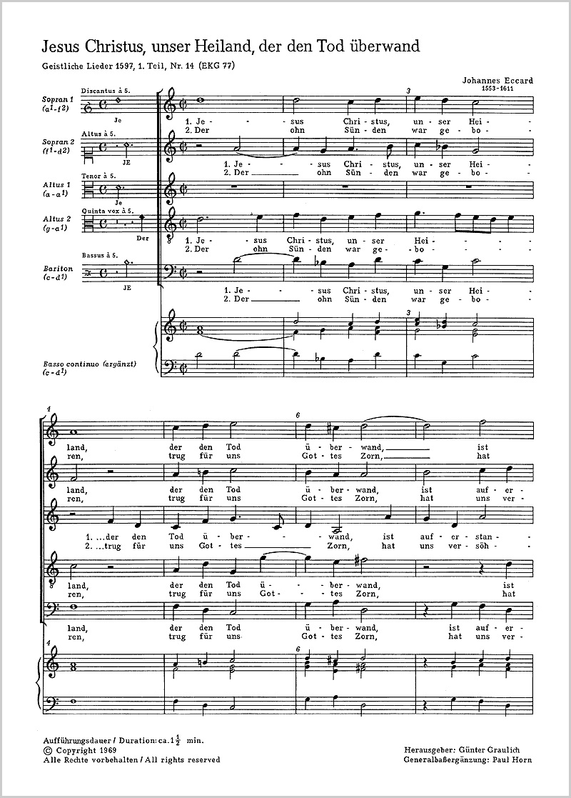 Eccard: Jesus Christus, unser Heiland