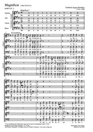 Homilius: Magnificat a due Chori in A (HoWV IV.5)