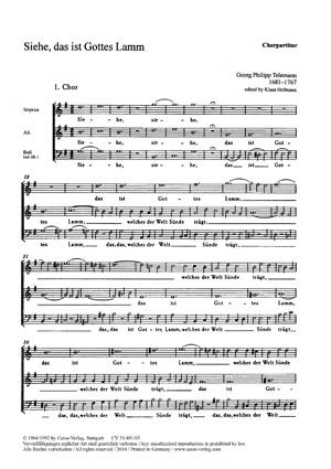 Telemann: Siehe, das ist Gottes Lamm (I) (TVWV 1:1318 (SATB)