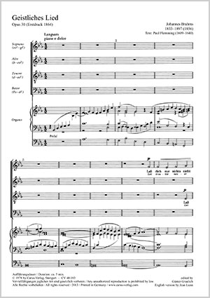 Brahms: Geistliches Lied op. 30 (Partituur) 