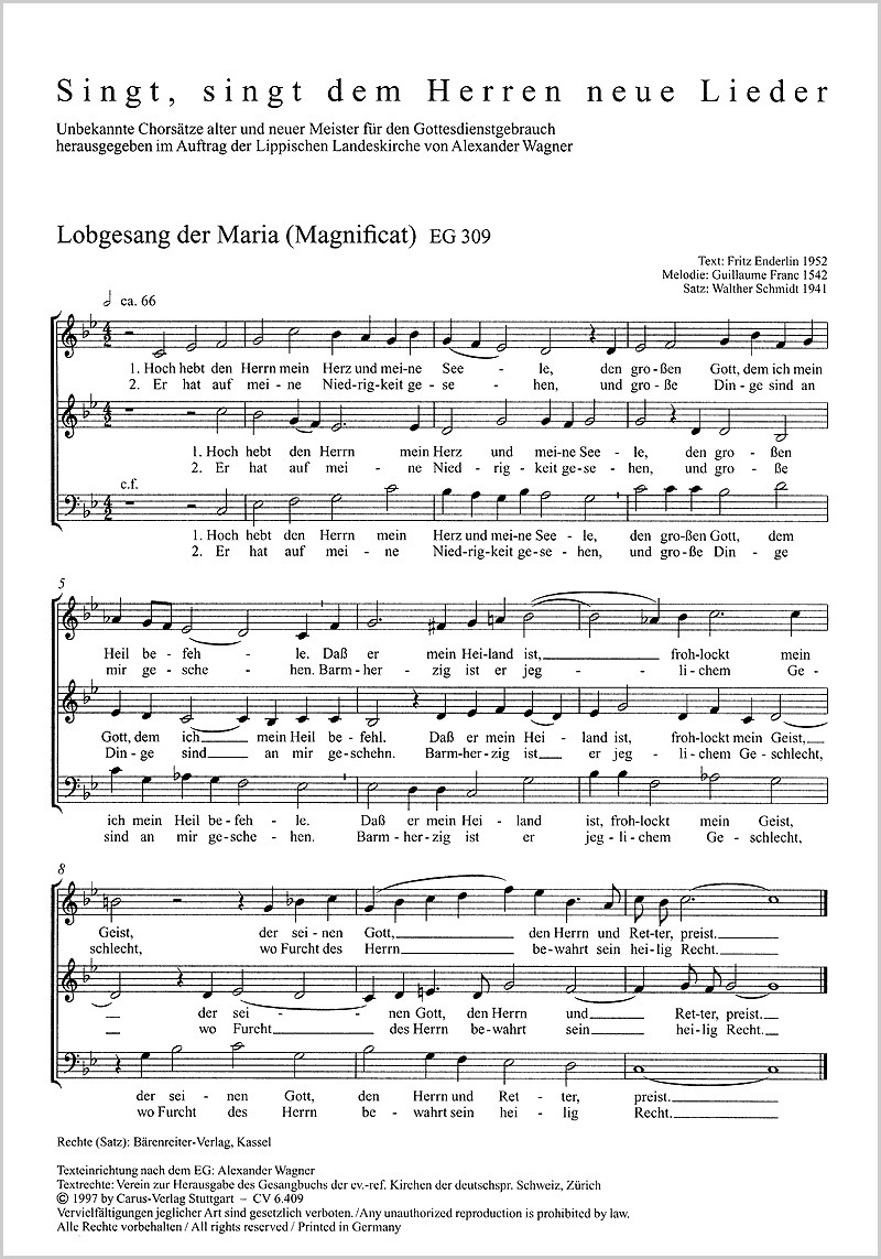 Lobgesang der Maria [Magnificat] (Partituur)