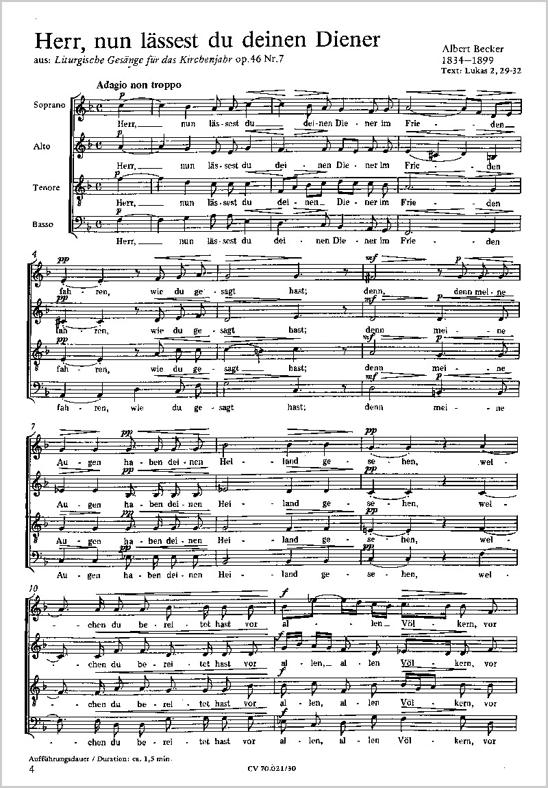 Albert Becker: Sehet, Welch Eine Liebe (SATB)