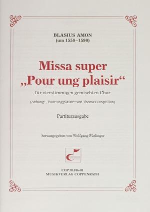 Missa super Pour ung plaisir