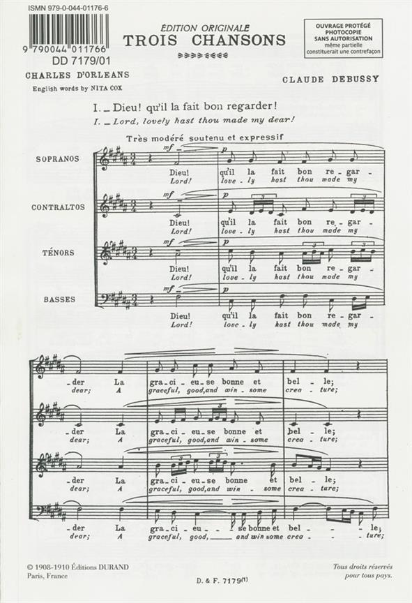 Claude Debussy: Trois Chansons,