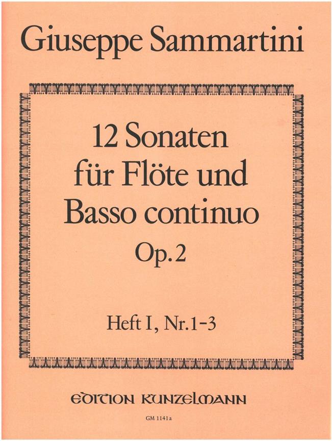 12 Sonaten für Flöte op. 2/1-3 – Band 1