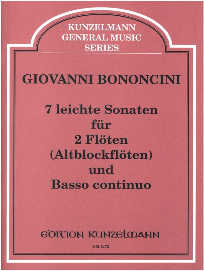 7 Leichte Sonaten Für 2 Flöten und Basso Continuo