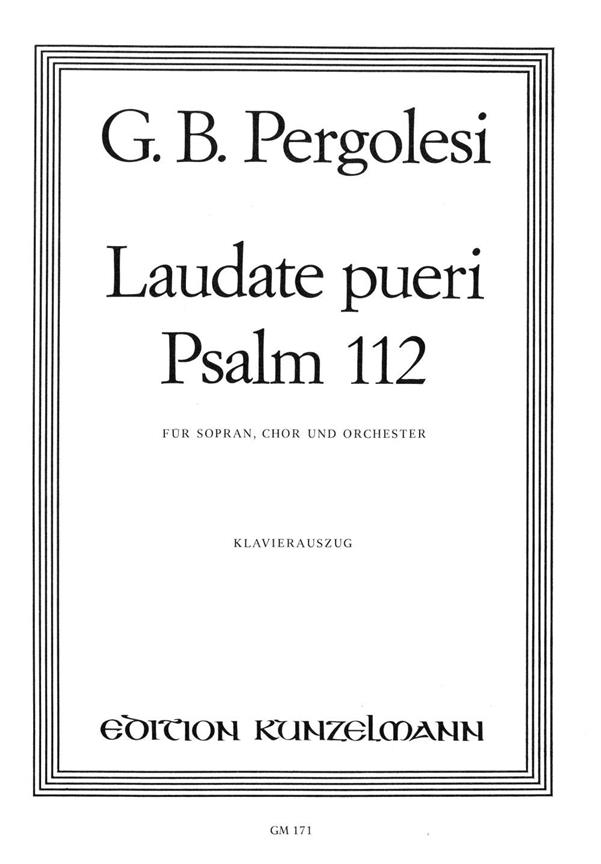 Pergolesi: Laudate Pueri Psalm 112 (Vocal Score)