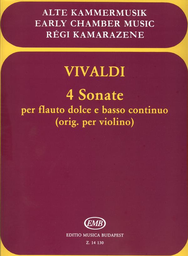 Vivaldi: 4 Sonate per flauto dolce e basso continuo (orig. per violino)