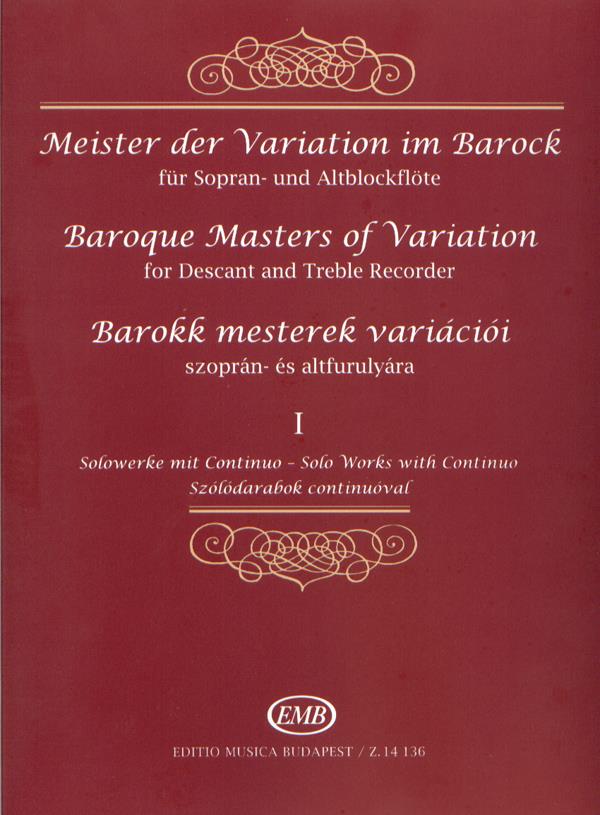Baroque Masters of Variation for Descant and Treble Recorder 1