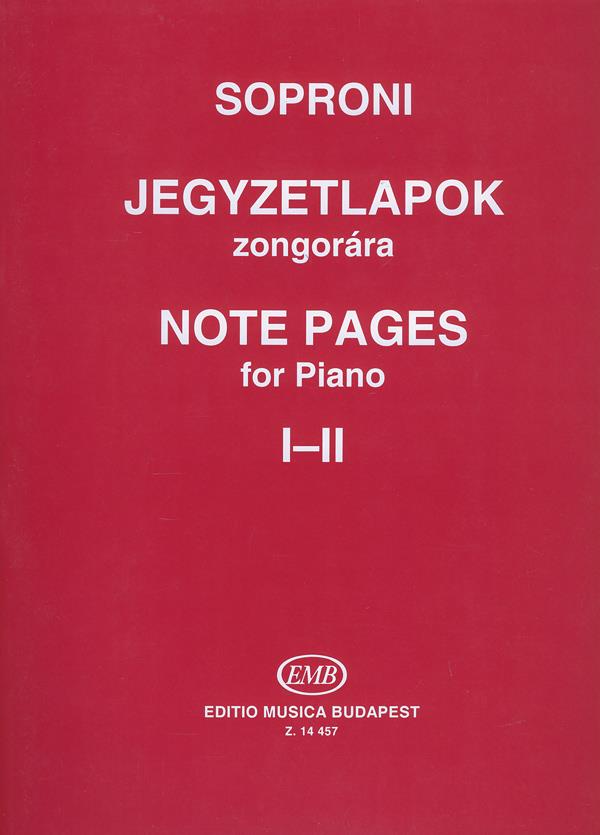 Soproni: Note Pages for Piano I-II