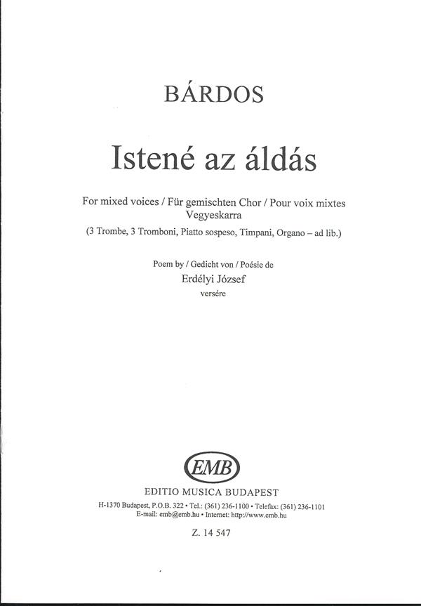 Bárdos: Istené az áldás - for mixed voices