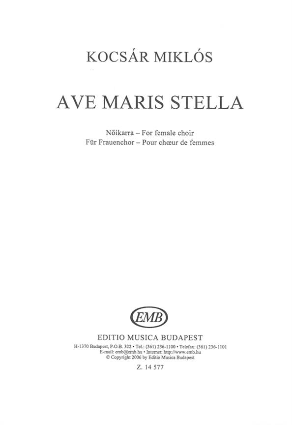 Kocsár: Ave maris stella