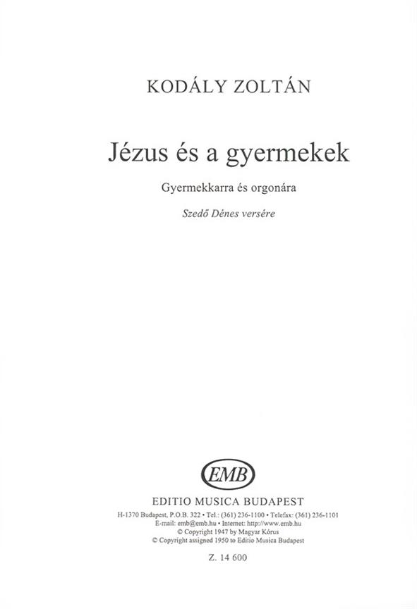 Kodály: Jézus és a gyermekek