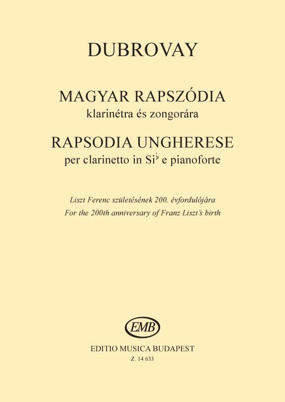 Dubrovay: Rapsodia ungherese per clarinetto in Sib e pianoforte