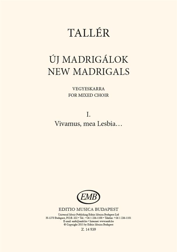 Tallér: New madrigals for mixed choir