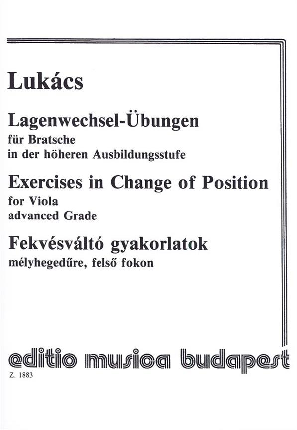 Lukács: Exercises in Change of Position for Viola, advanced Grade