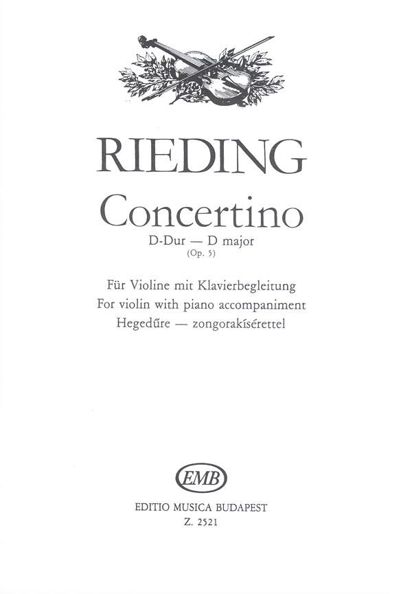 Oskar Rieding: Concertino in D major Op. 5