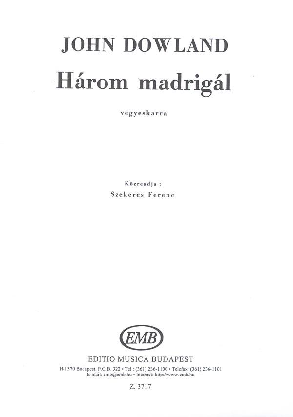 Dowland: Three Madrigals