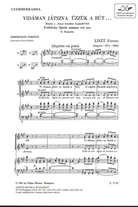 Liszt: Fröhliche Spiele sannen wir aus