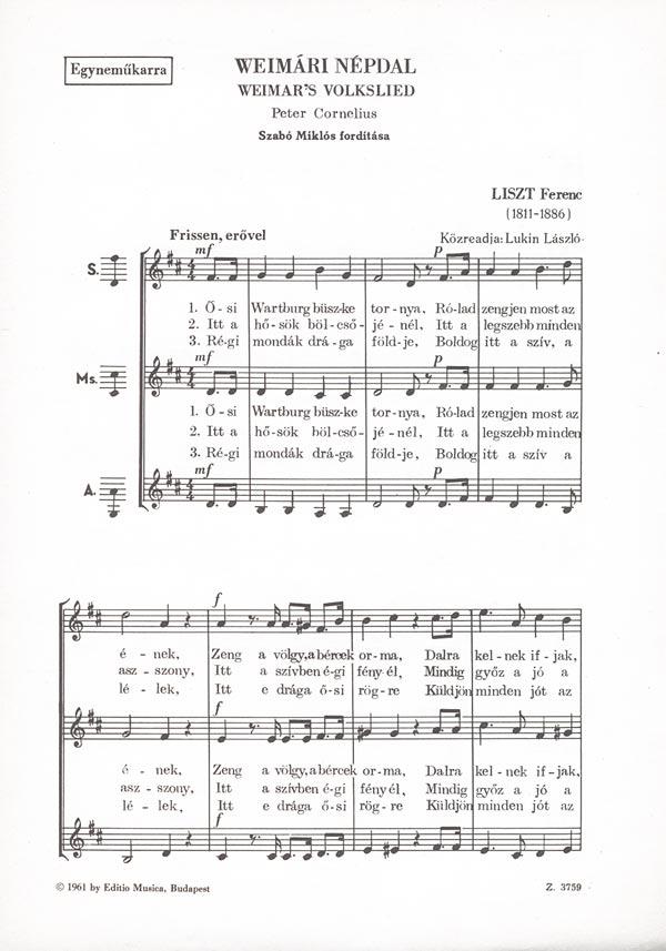 Liszt: Weimari népdal ; Serkentő