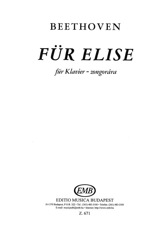 Beethoven: fuer Elise
