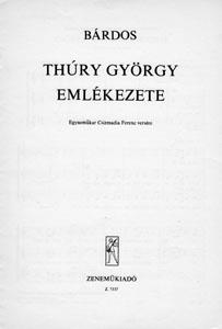 Thury György emlékezete