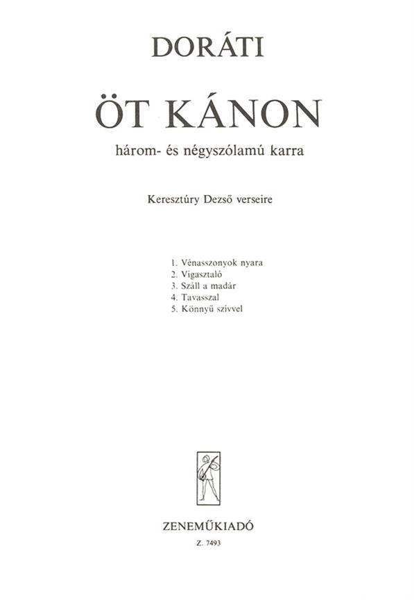 Antal Dorati: Öt Kanons - 5 Kanons