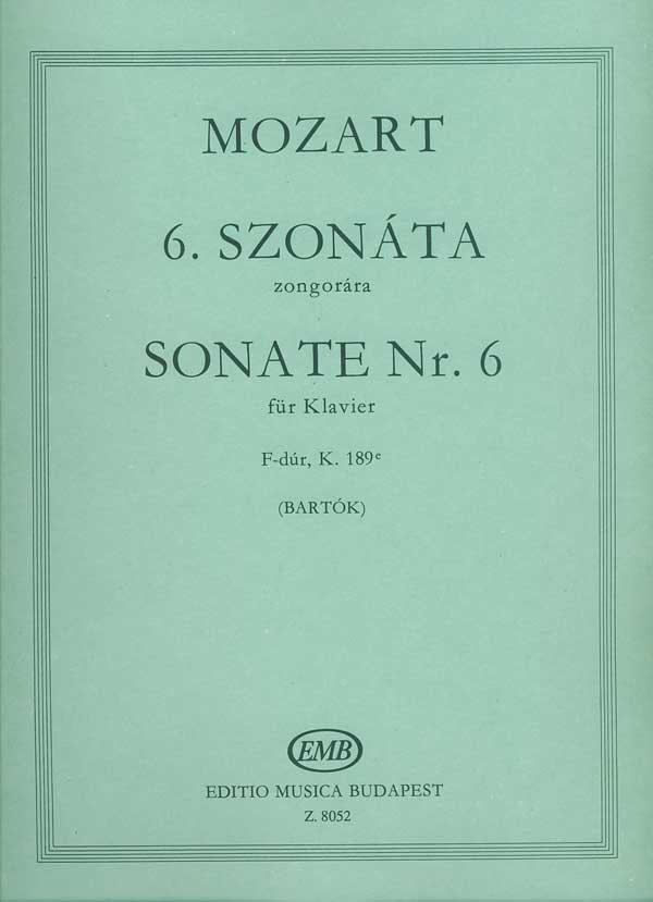 Wolfgang Amadeus Mozart: Sonate Nr. 6 F-Dur, KV 189e